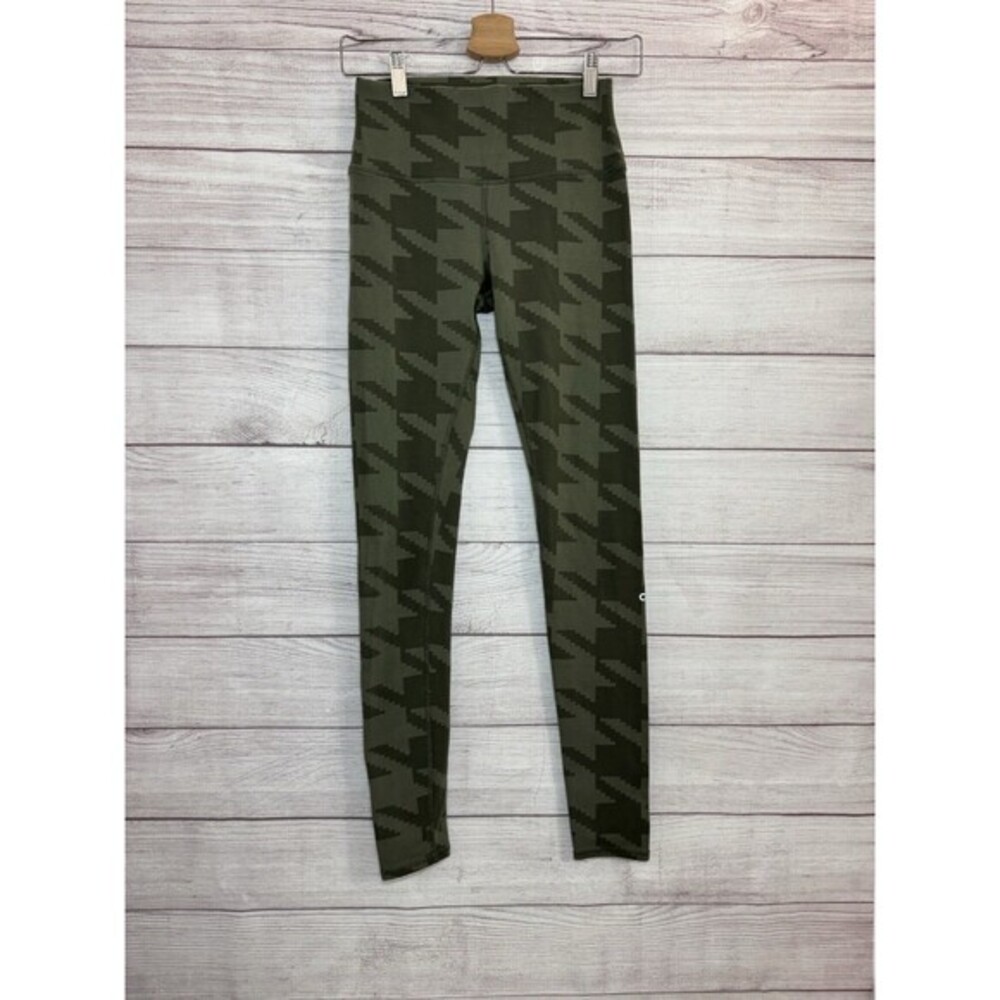 Alo Yoga Herringbone Green Full Length Leggings Size S